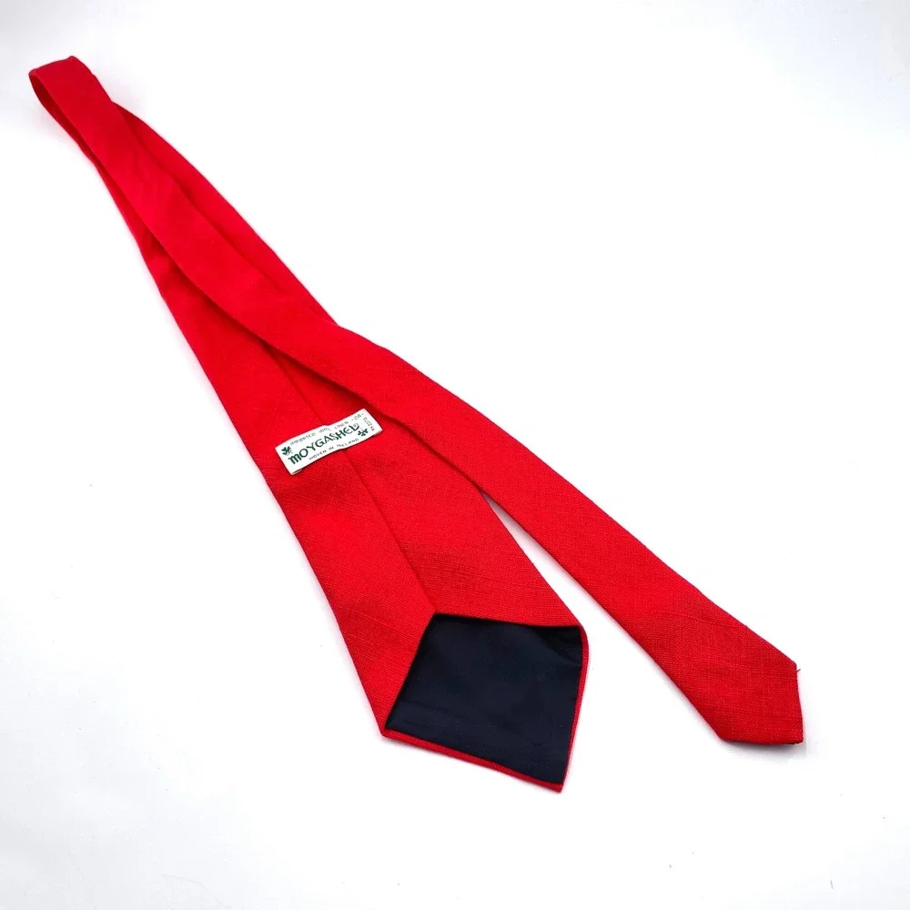 Moygashel Red 100% Irish Linen Tie Woven in Ireland Solid Textured 56 x 4